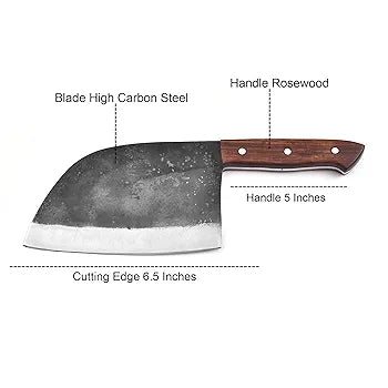 11,5" sibirisches Hackmesser – 1095 Kohlenstoffstahl, Palisandergriff, Lederscheide