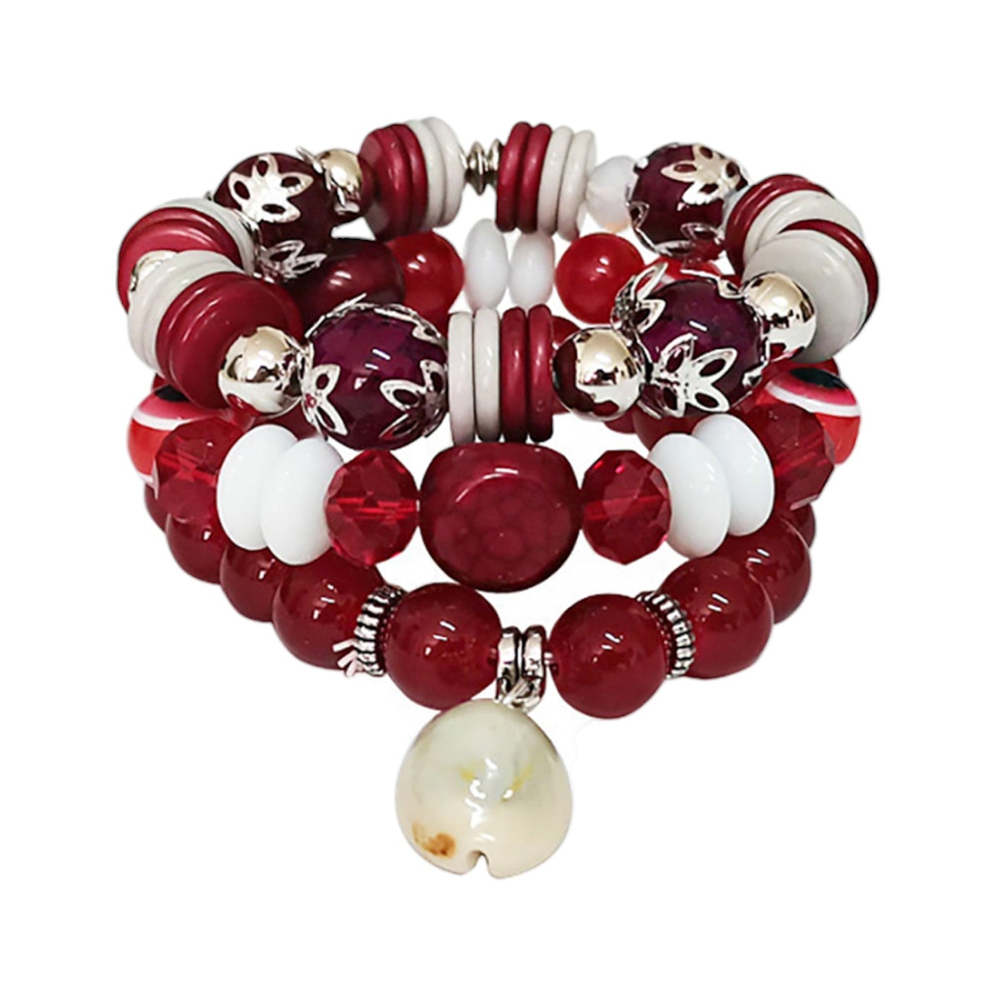 Bracelet de Charme Coquille en Pierre Naturelle BR2521-76 (12 pièces)