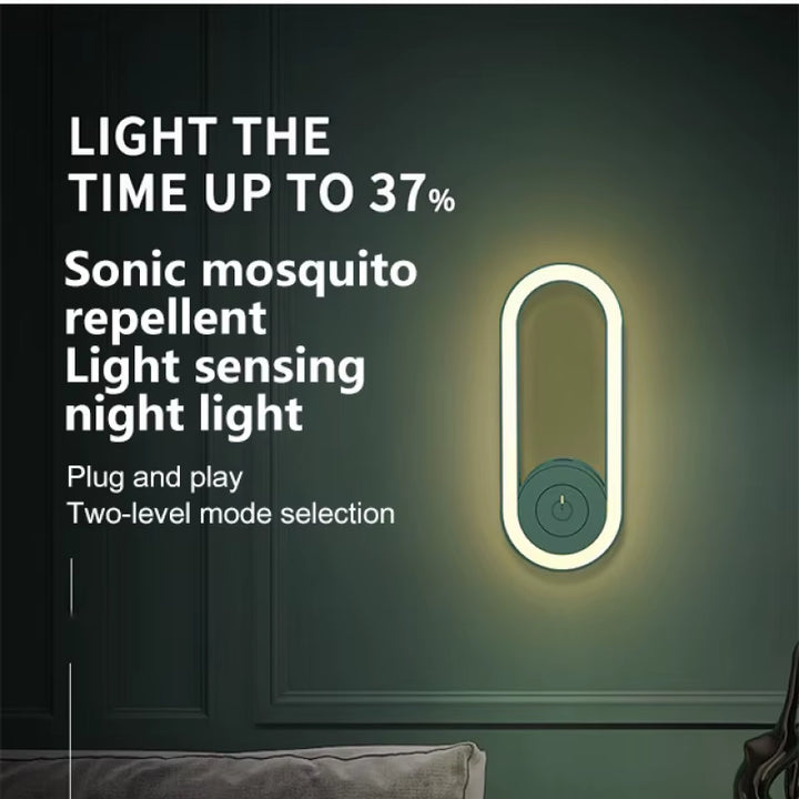 BuzzShield™ Ultrasonic Mosquito Repeller &amp; LED Night Lamp – Sleep Tight, Bite-Free, Every Night
