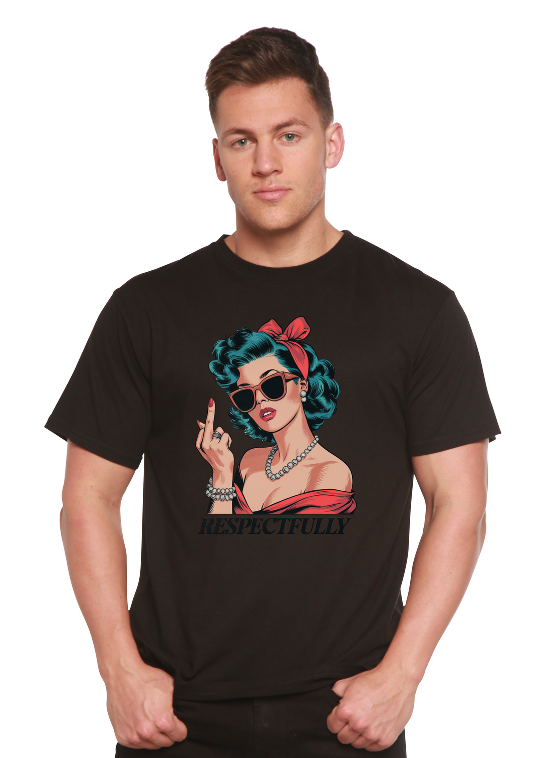 Respektvoller Mittelfinger Unisex Bambus/Baumwolle Grafik T-Shirt