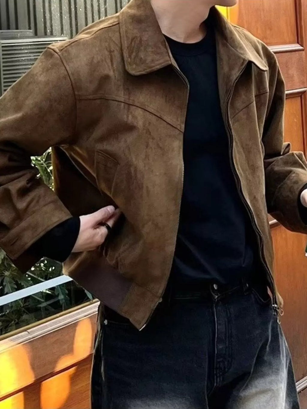 Men's Plus Size Zip Up Casual Jacket