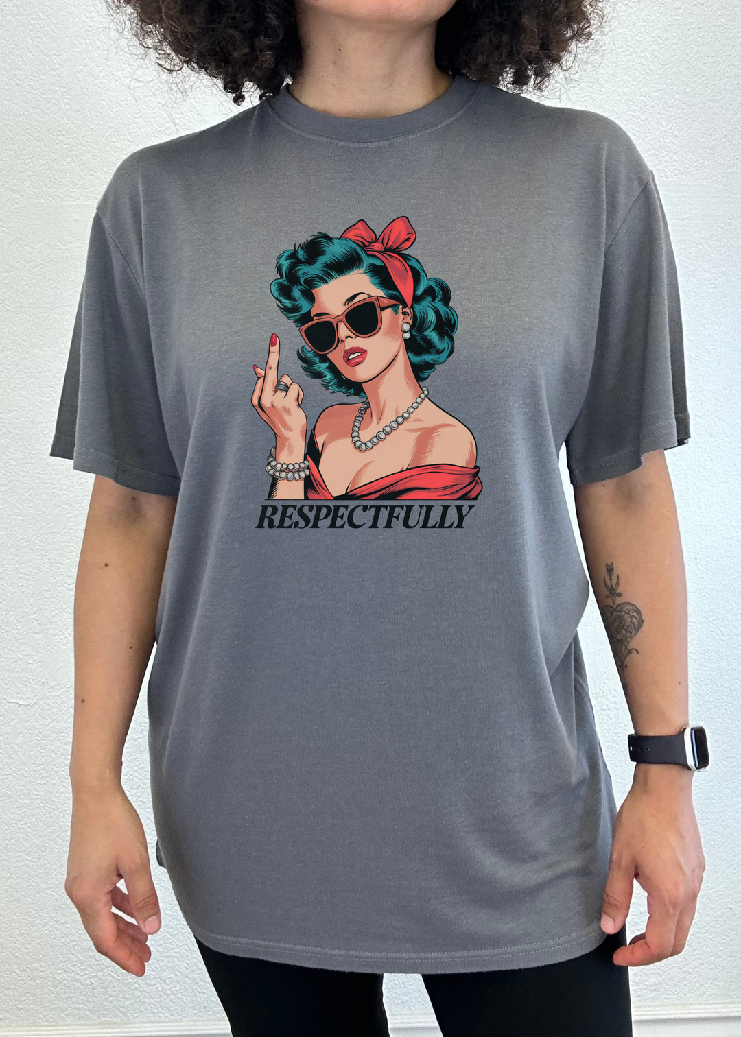 Respektvoller Mittelfinger Unisex Bambus/Baumwolle Grafik T-Shirt