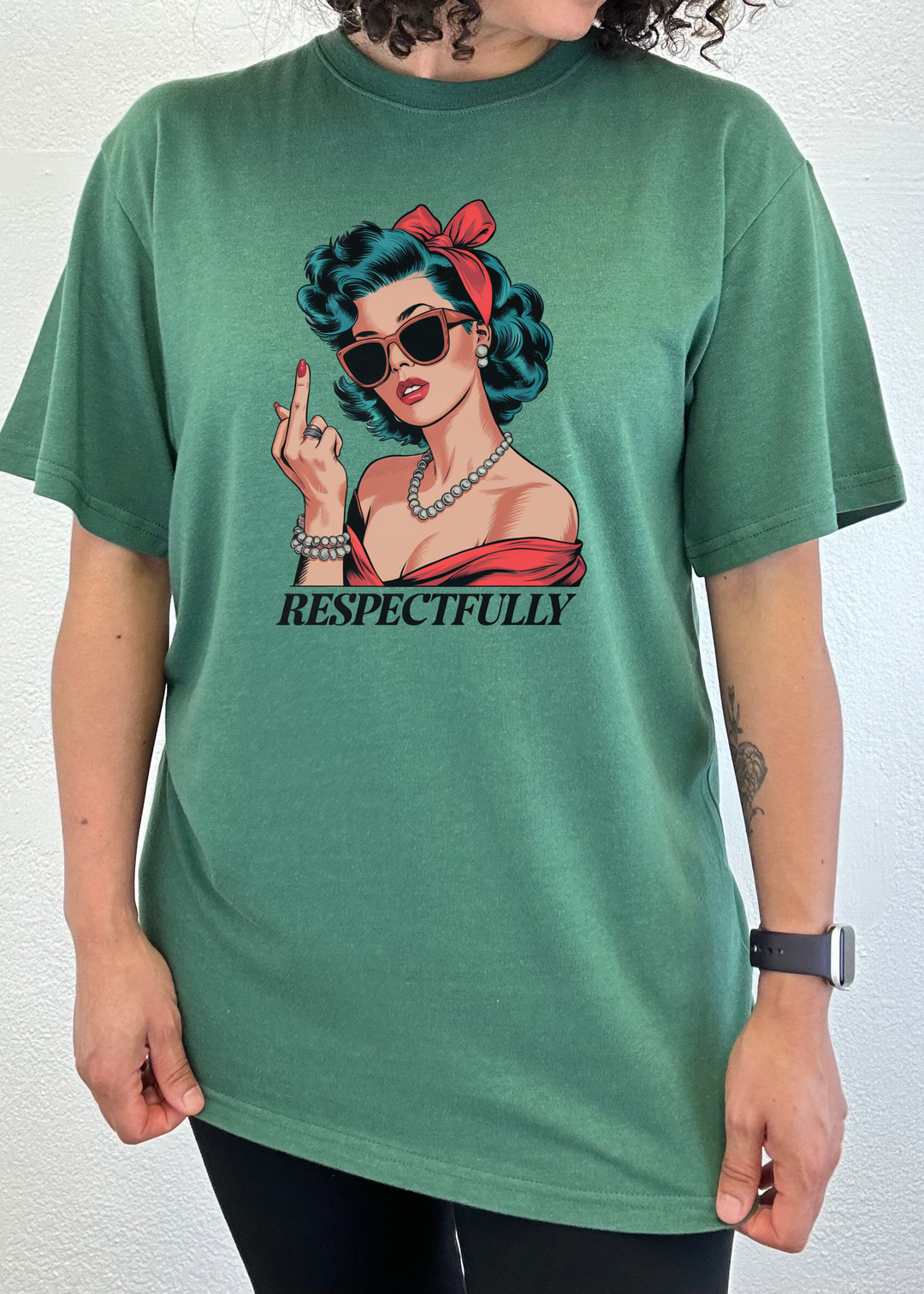 Respektvoller Mittelfinger Unisex Bambus/Baumwolle Grafik T-Shirt