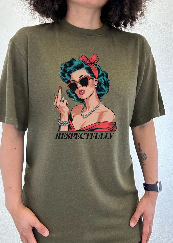 Respektvoller Mittelfinger Unisex Bambus/Baumwolle Grafik T-Shirt