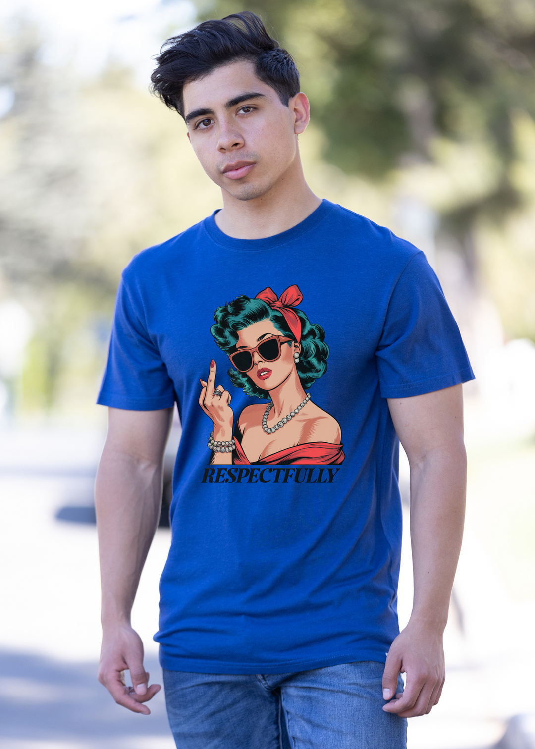 Respektvoller Mittelfinger Unisex Bambus/Baumwolle Grafik T-Shirt