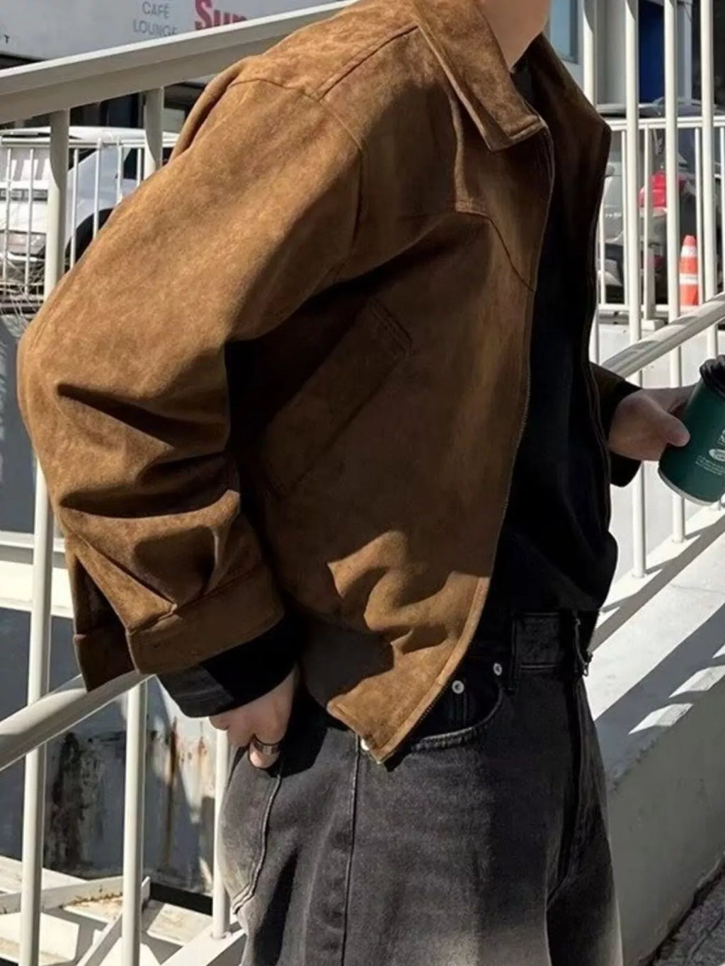 Men's Plus Size Zip Up Casual Jacket