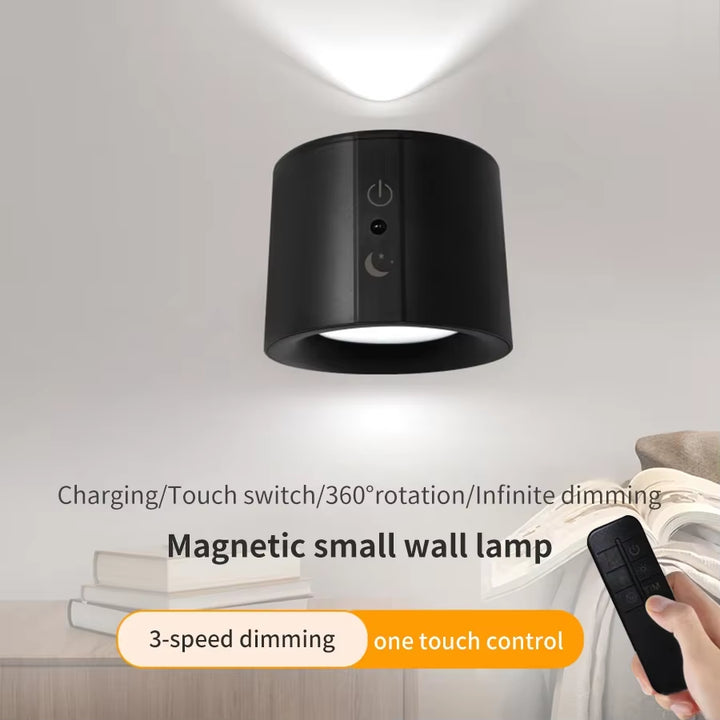 GlowFlex Touch Wall Lamp – Dual Head LED Light with Remote, 360° Rotation &amp; USB Rechargeable Design