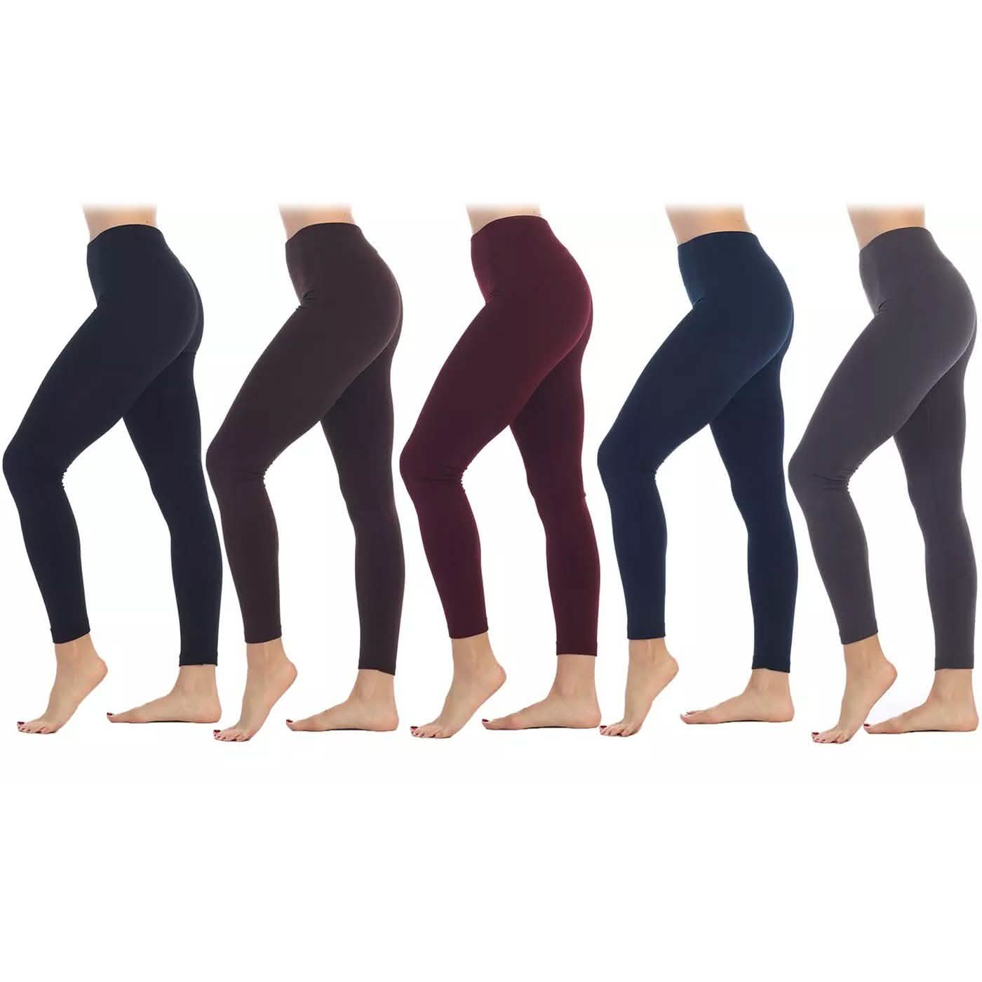 Lot de 5 : Leggings doublés polaire Premium pour femme