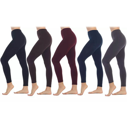 Lot de 5 : Leggings doublés polaire Premium pour femme
