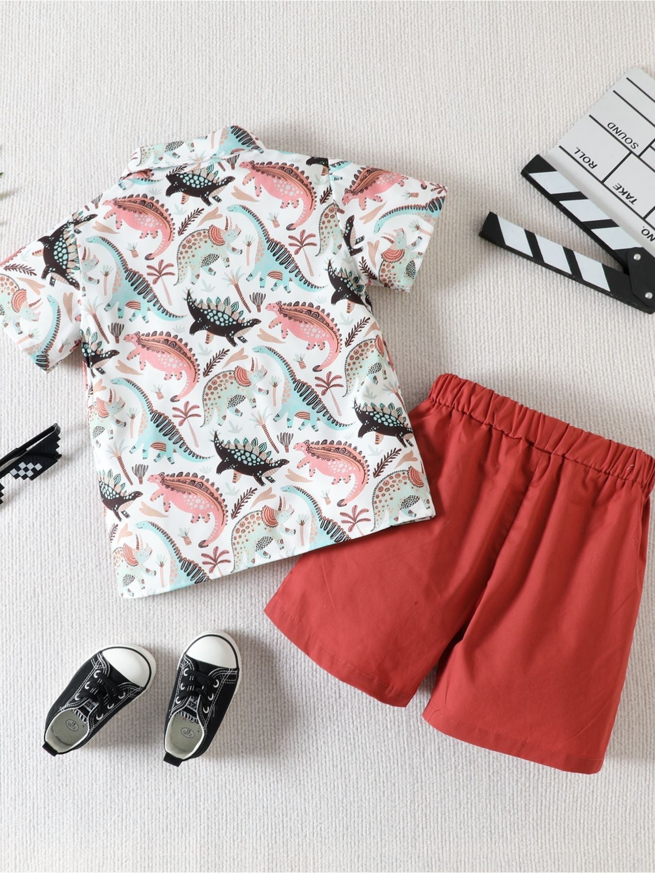 Children's Printed Shirt & Shorts Casual Set