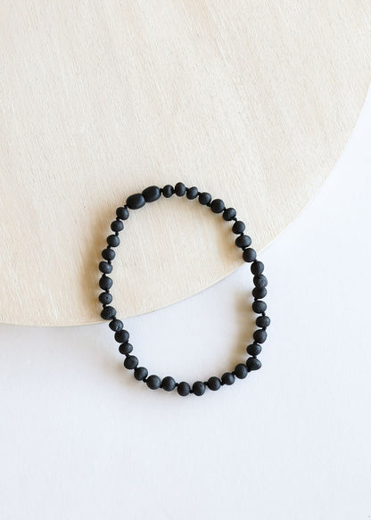 Raw Black Baltic Amber || Necklace