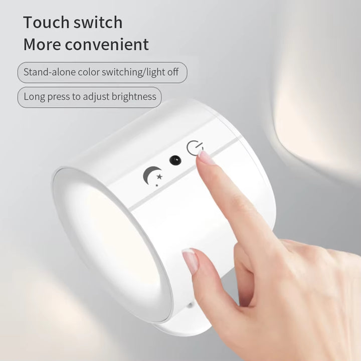 GlowFlex Touch Wall Lamp – Dual Head LED Light with Remote, 360° Rotation &amp; USB Rechargeable Design