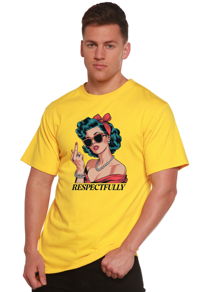 Respektvoller Mittelfinger Unisex Bambus/Baumwolle Grafik T-Shirt