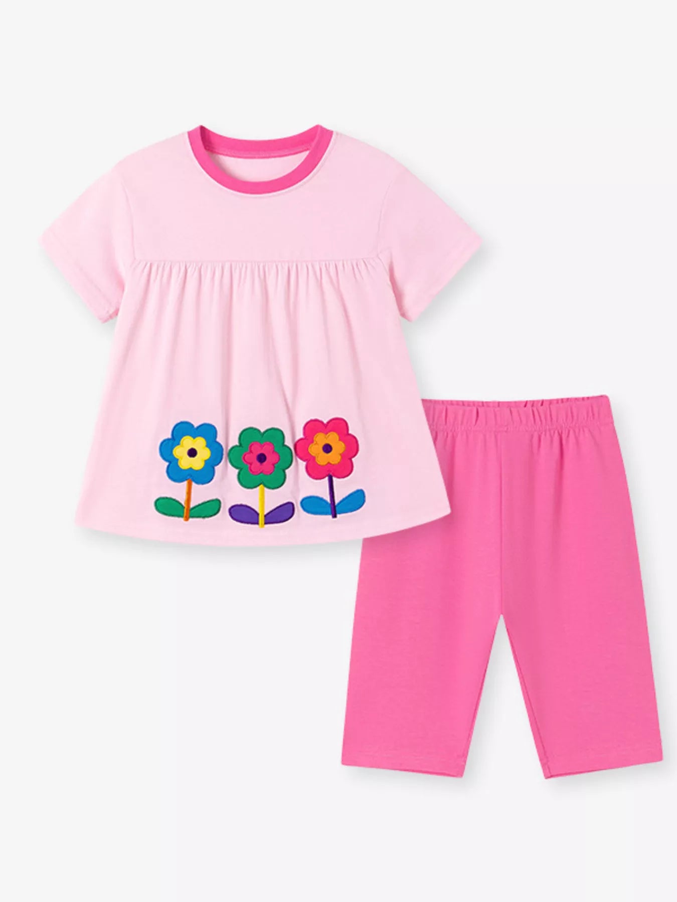 Children's Floral Top & Capri Pants Set