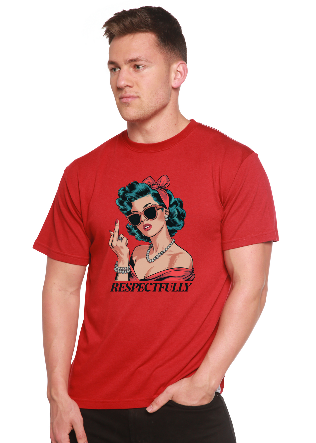 Respektvoller Mittelfinger Unisex Bambus/Baumwolle Grafik T-Shirt