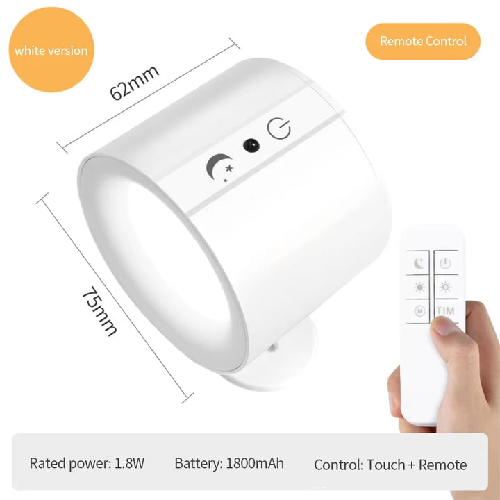 GlowFlex Touch Wall Lamp – Dual Head LED Light with Remote, 360° Rotation &amp; USB Rechargeable Design