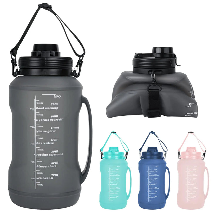 HydraFlex™ 2L Foldable Silicone Water Bottle – Ultimate Sports &amp; Outdoor Hydration