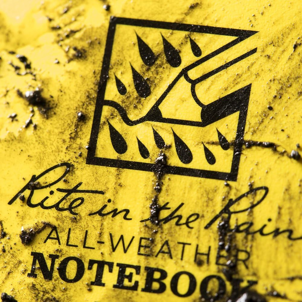 Weatherproof Side Spiral Notebook, 4.625" X 7", Yellow Cover, Universal Pattern, 3 Pack (No. 373L3)