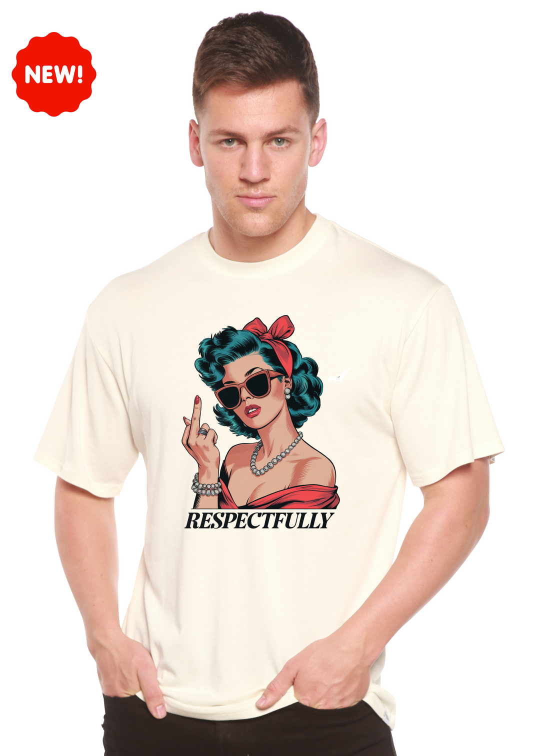 Respektvoller Mittelfinger Unisex Bambus/Baumwolle Grafik T-Shirt