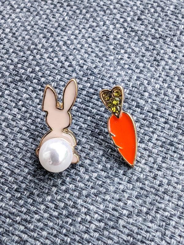 Adorables Boucles d'Oreilles Lapin et Carotte