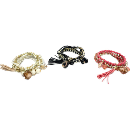 Tassel Bead Bracelet BR2221-19 (12PC)