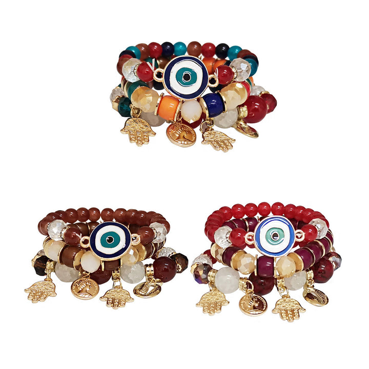 Hamsa- und Böser-Blick-Anhänger-Kugelarmband BR2521-54 (12 Stk.)
