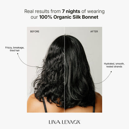 Bonnet de Nuit en Soie Bio Noir Onyx