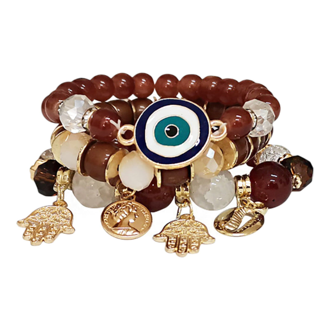 Hamsa- und Böser-Blick-Anhänger-Kugelarmband BR2521-54 (12 Stk.)