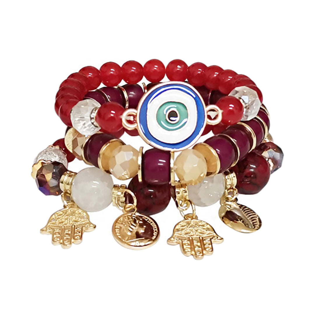 Hamsa- und Böser-Blick-Anhänger-Kugelarmband BR2521-54 (12 Stk.)