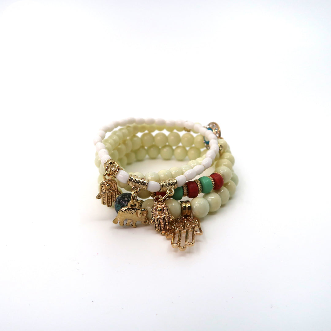 Elefant N Hamsa Charm Kugelarmband BR2521-62 (12 Stk.)