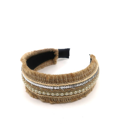 Boho Raffia Perlen-Haarreif HB2417-25 (12 Stk.)