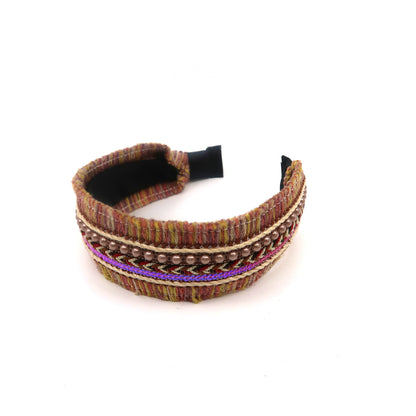Boho Raffia Perlen-Haarreif HB2417-25 (12 Stk.)