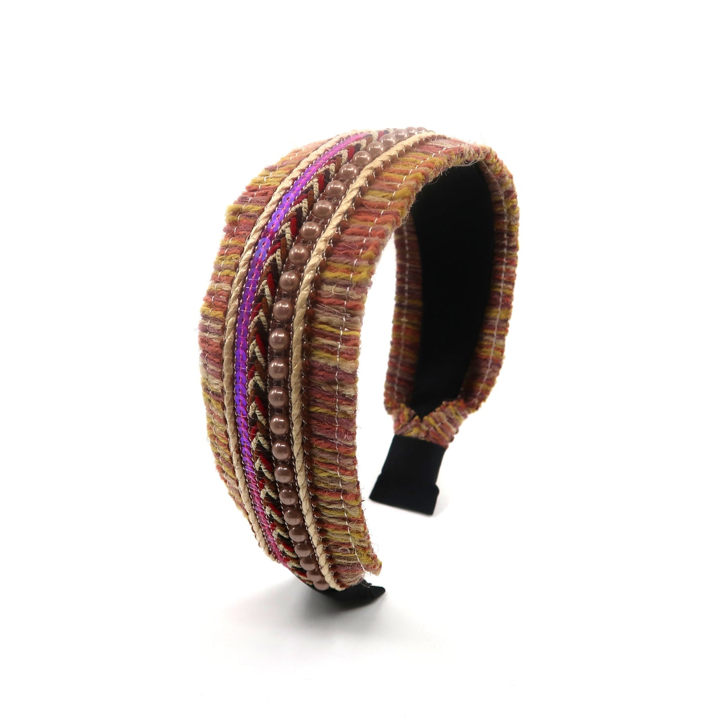 Boho Raffia Perlen-Haarreif HB2417-25 (12 Stk.)