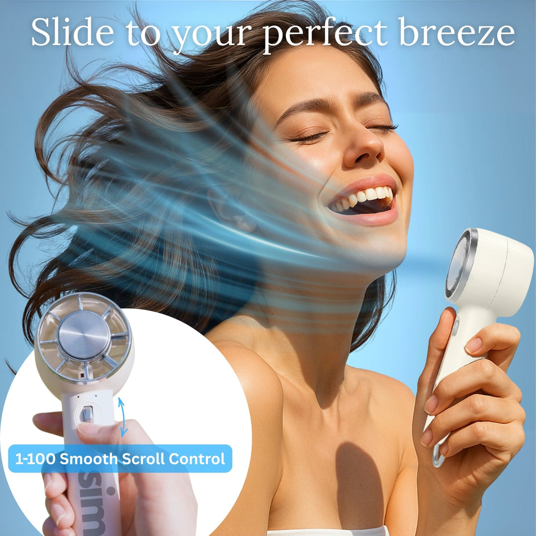 JetMini Turbo Handheld Fan | Icy Pad Cold Compress &amp; Stepless Speed Control