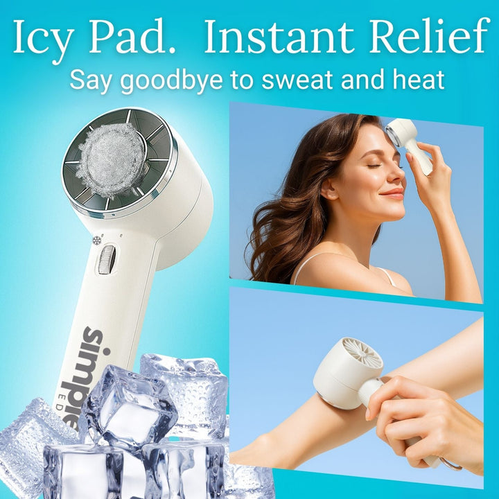 JetMini Turbo Handheld Fan | Icy Pad Cold Compress &amp; Stepless Speed Control