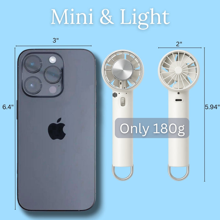 JetMini Turbo Handheld Fan | Icy Pad Cold Compress &amp; Stepless Speed Control