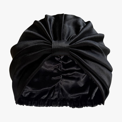 Bonnet de Nuit en Soie Bio Noir Onyx
