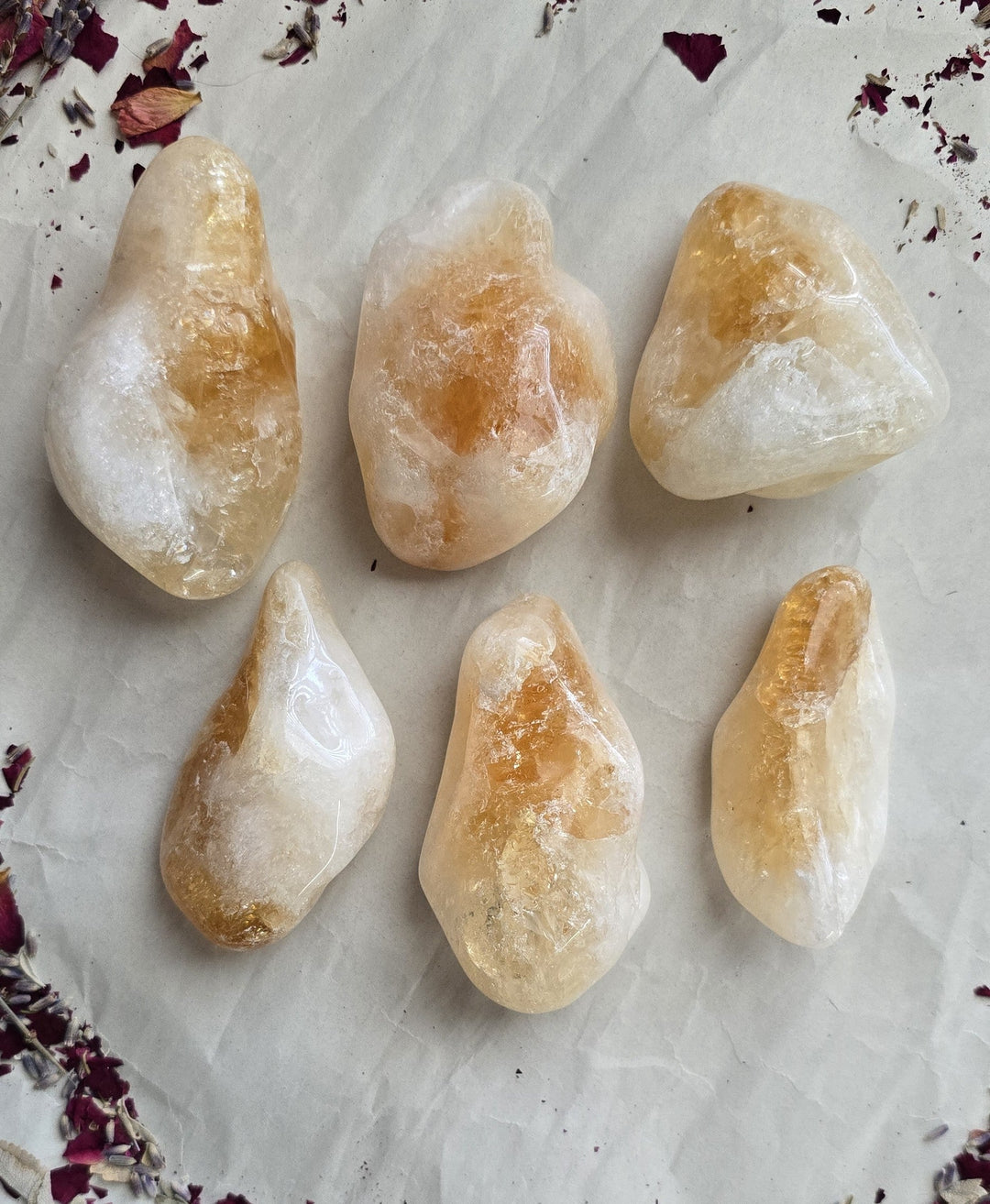 Citrin Trommelstein &amp; poliert (Hitzebehandelter Amethyst)