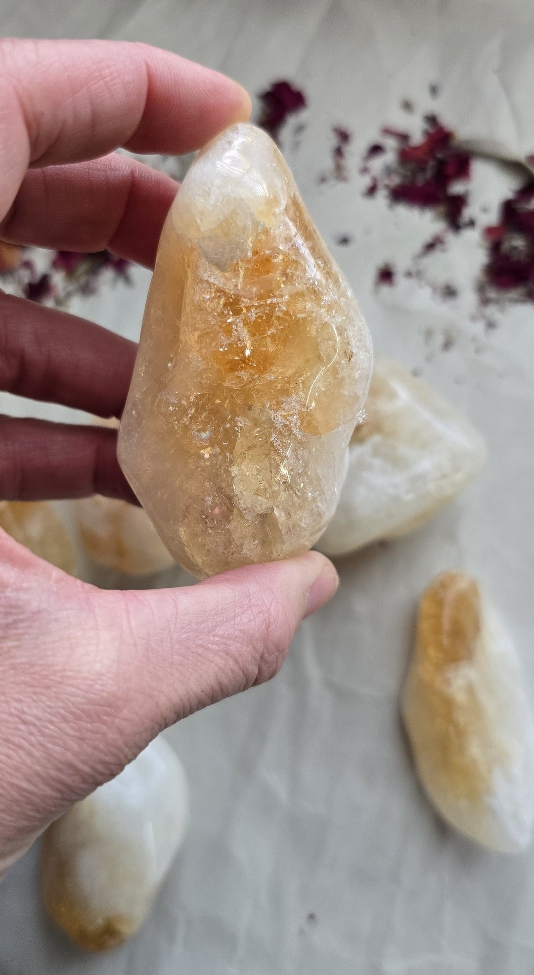 Citrin Trommelstein &amp; poliert (Hitzebehandelter Amethyst)