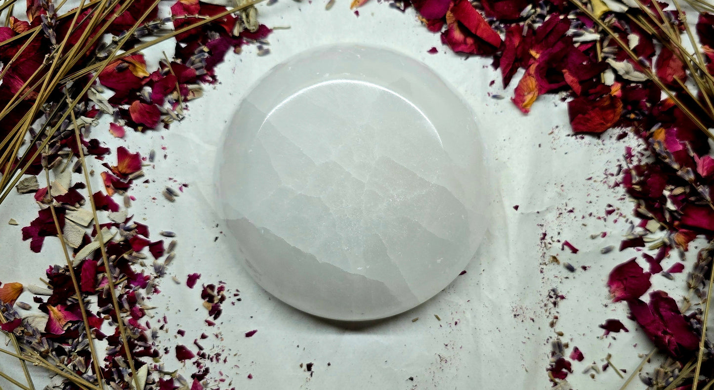 Bol en cristal de sélénite naturelle de 10 cm de diamètre