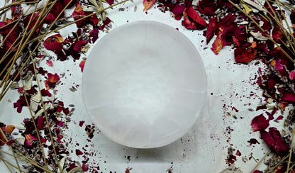 Bol en cristal de sélénite naturelle de 10 cm de diamètre