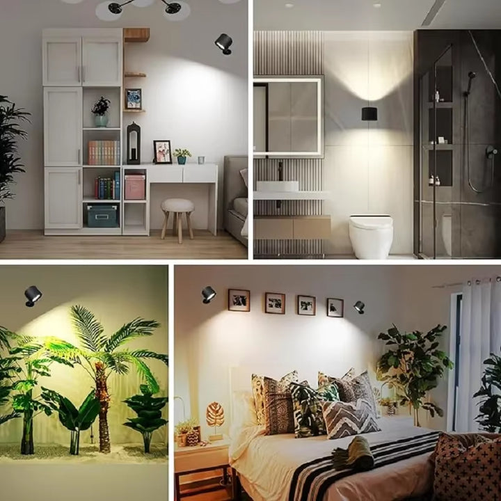 GlowFlex Touch Wall Lamp – Dual Head LED Light with Remote, 360° Rotation &amp; USB Rechargeable Design