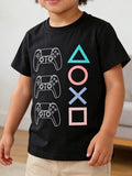 Children's Gaming Controller Graphic Round Neck T-Shirt