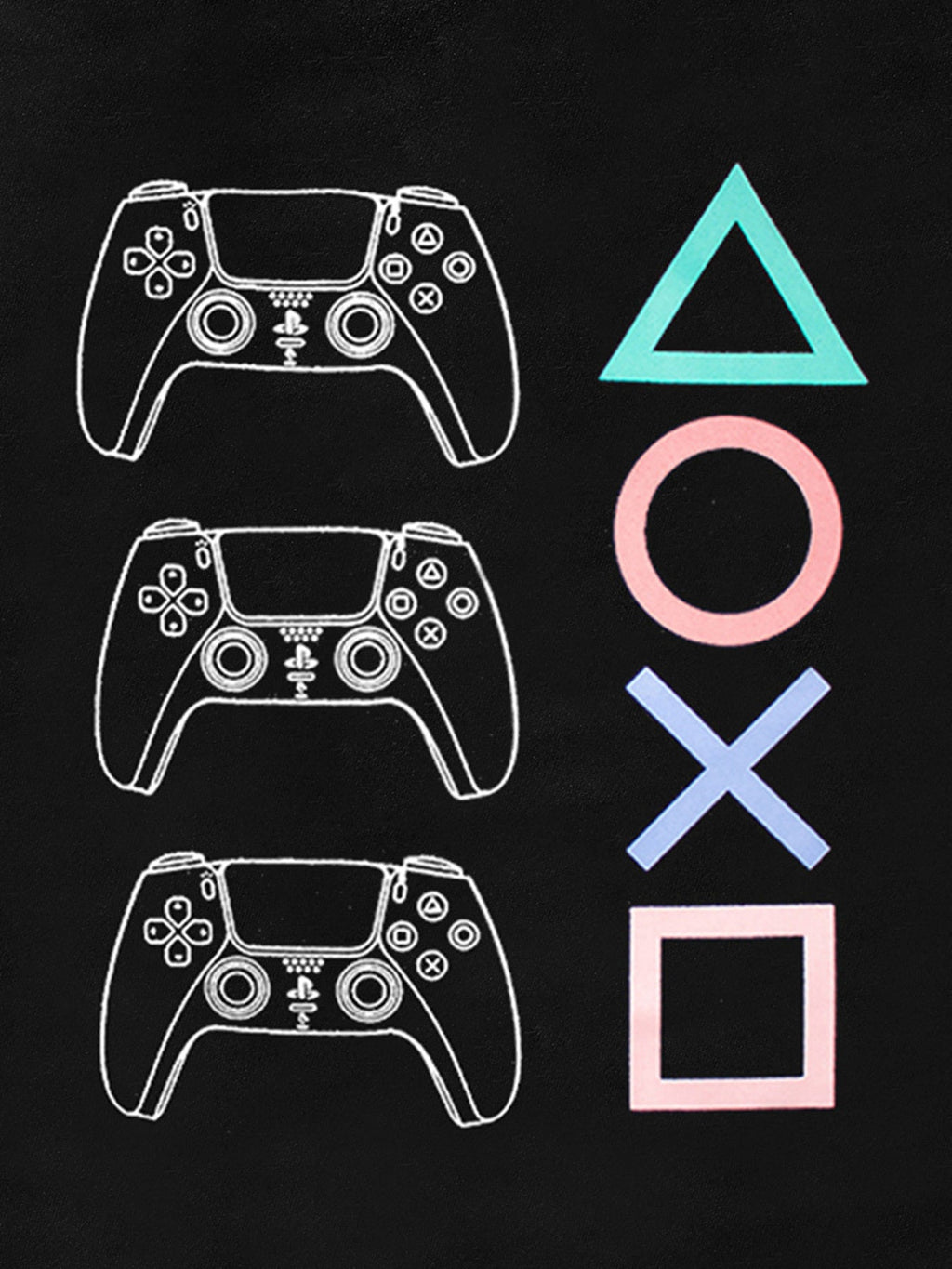 Children's Gaming Controller Graphic Round Neck T-Shirt
