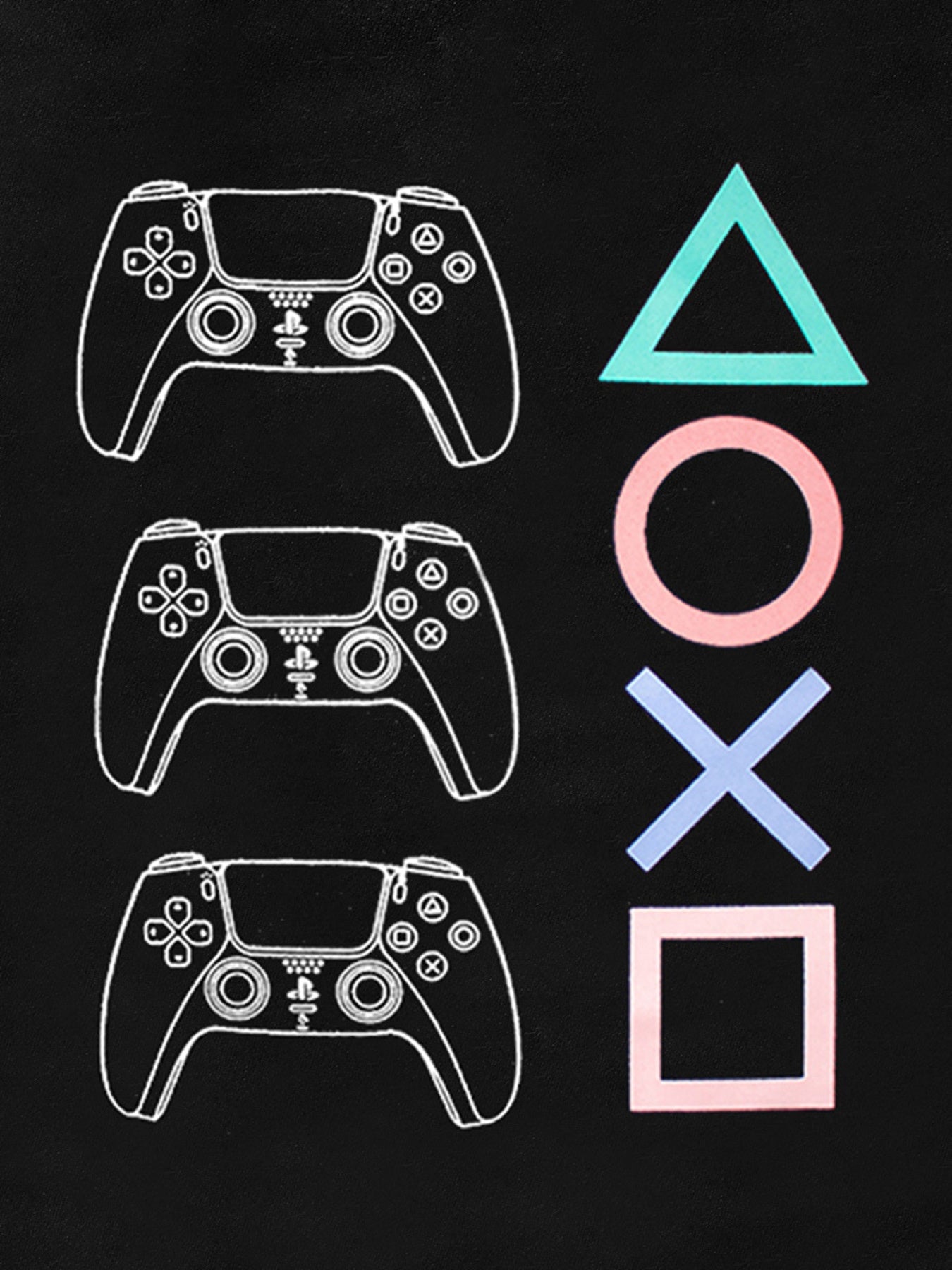Children's Gaming Controller Graphic Round Neck T-Shirt