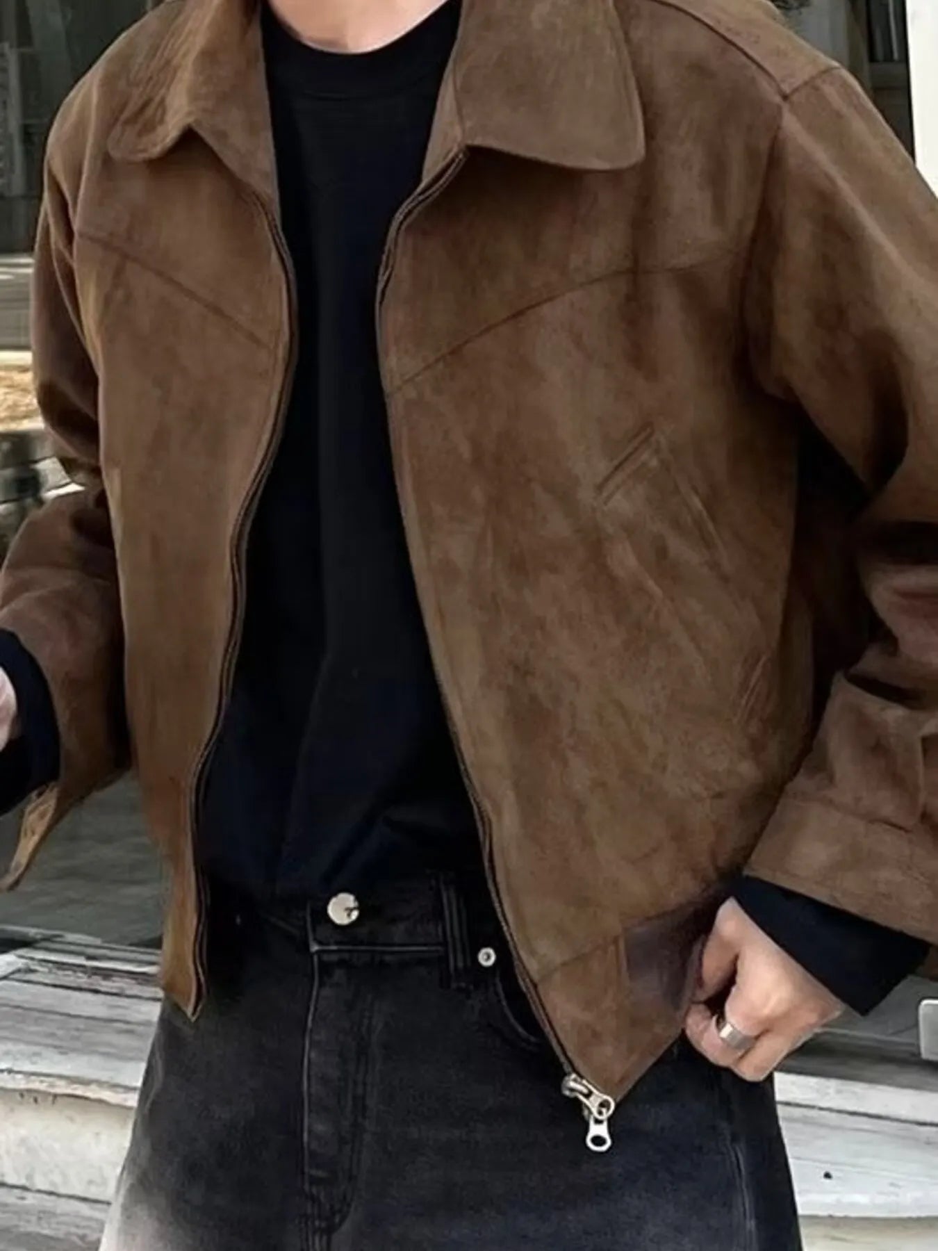 Men's Plus Size Zip Up Casual Jacket