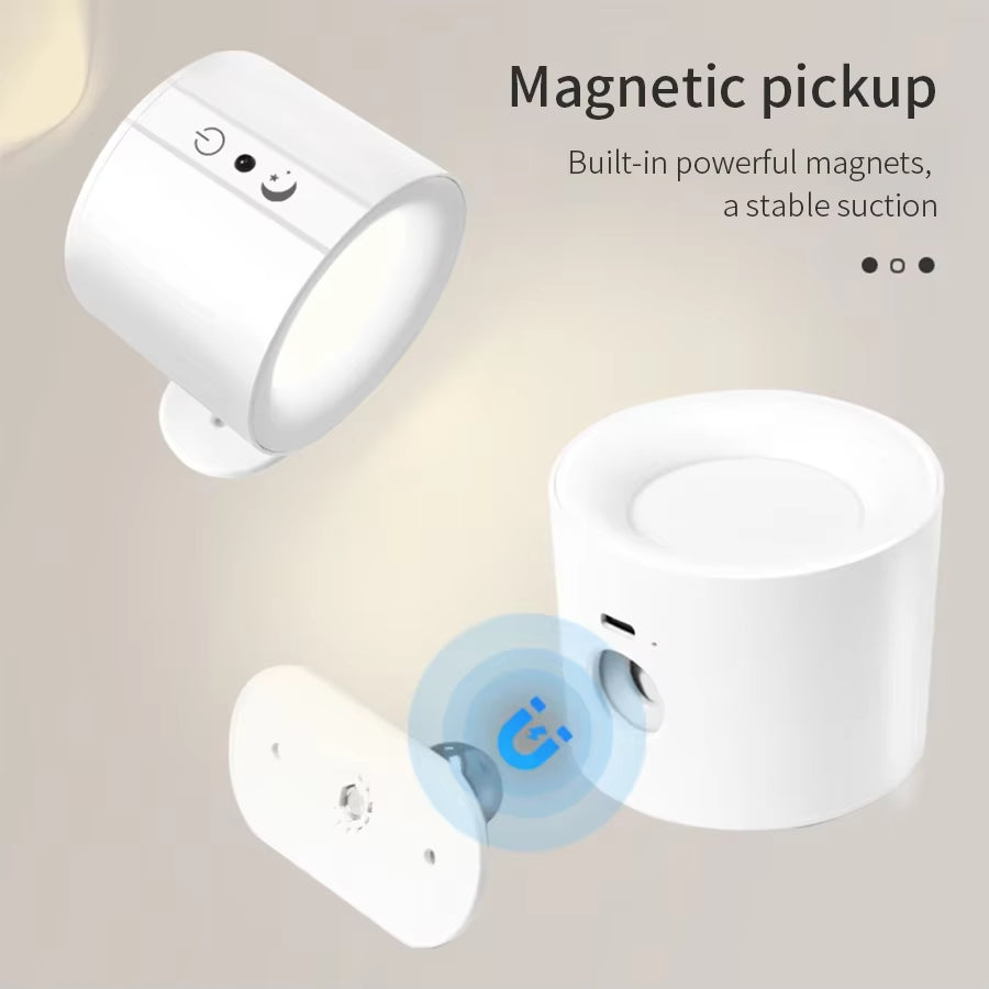 GlowFlex Touch Wall Lamp – Dual Head LED Light with Remote, 360° Rotation &amp; USB Rechargeable Design