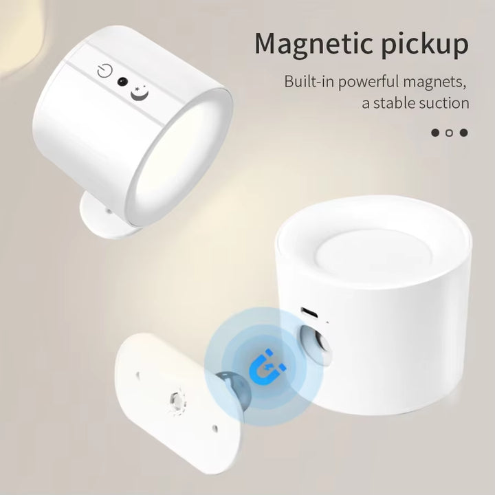 GlowFlex Touch Wall Lamp – Dual Head LED Light with Remote, 360° Rotation &amp; USB Rechargeable Design