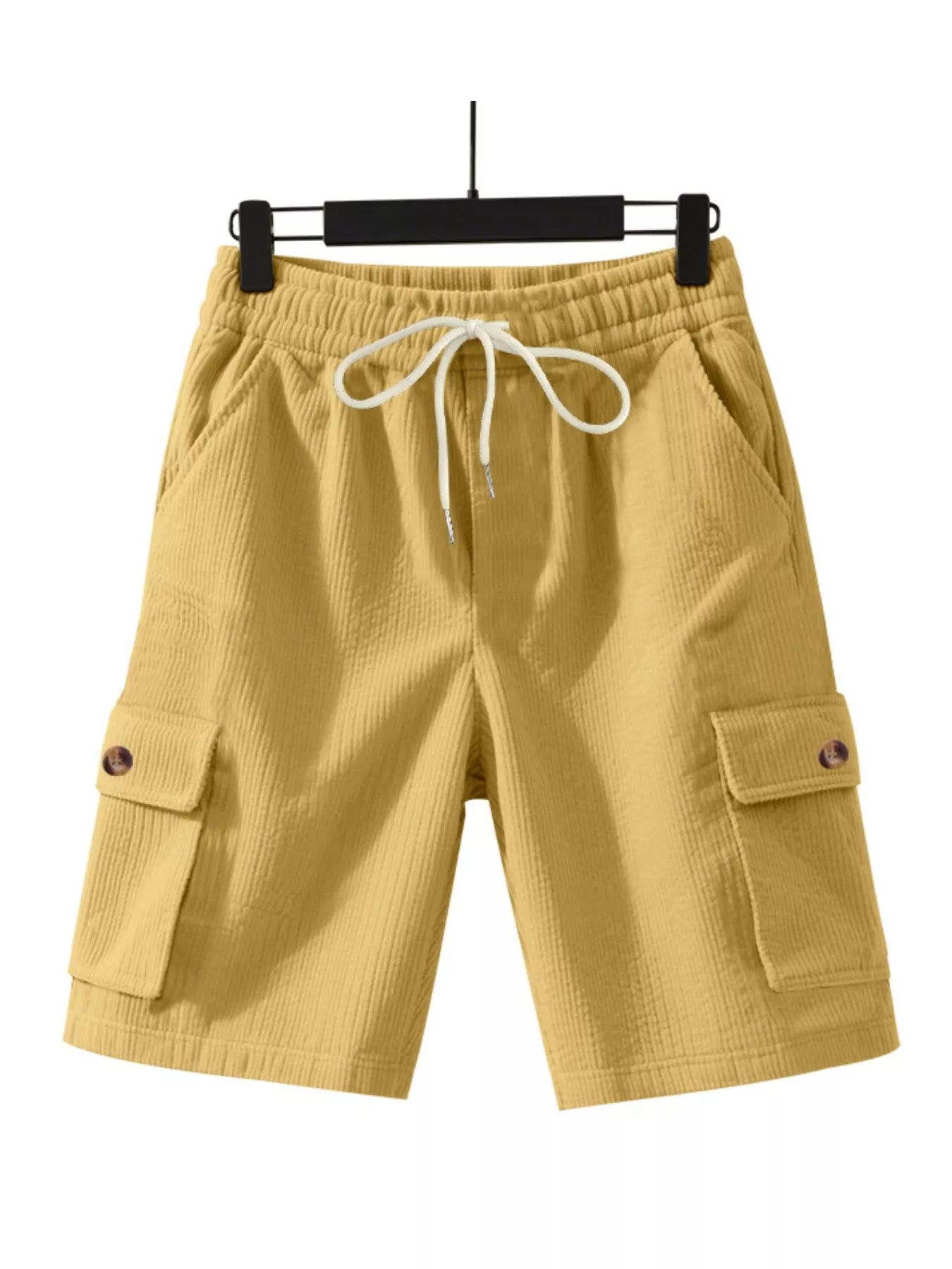 Men's Full Size Casual Textured Drawstring Cargo Shorts Plus Size