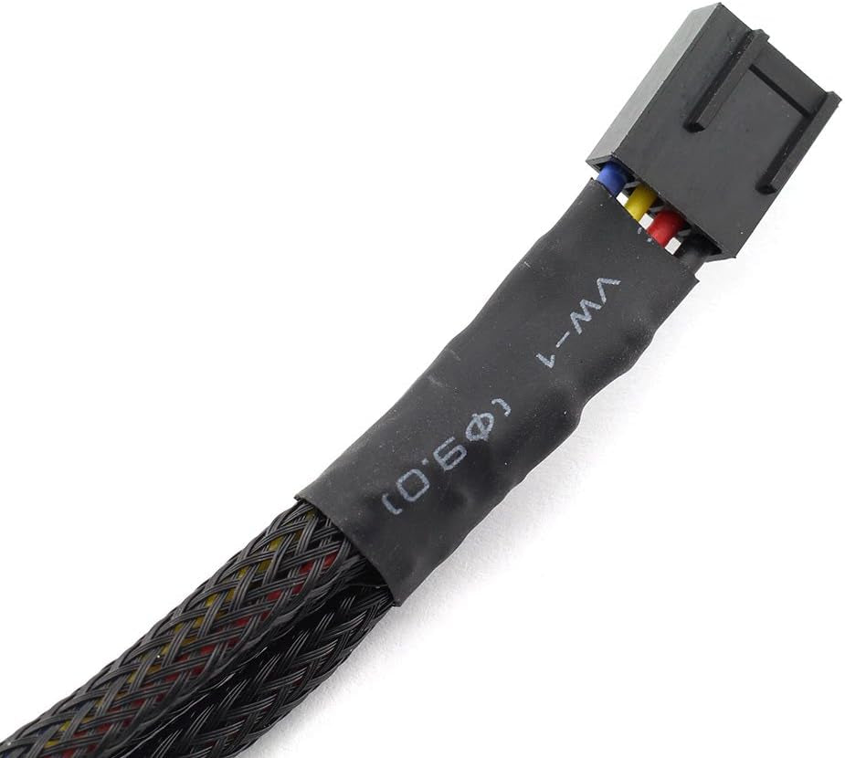 4Pin 1 to 3 Ways PWM Fan Splitter Cable Black Sleeved Fan Power Extension Cable 4Pin Female to 3X 4Pin Male 27Cm/10.5 Inches